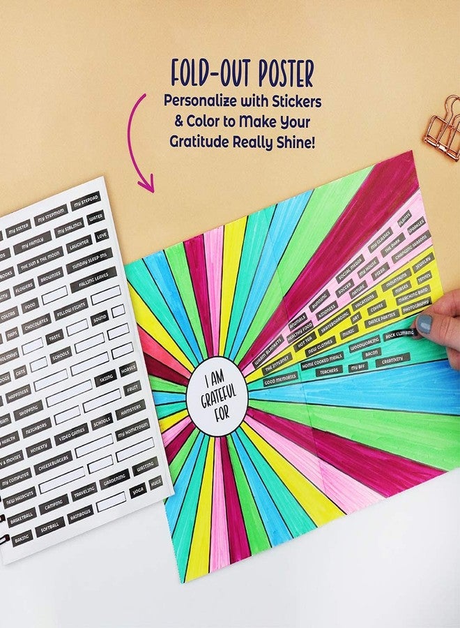 DOODLE HOG Gratitude Journal for Kids, Teens - 100 Page Diary With Writing Prompts. Affirmation Journal Includes Stickers & Unique Gratitude Poster. Gifts Ideas for 10 11 12 Teenagers. Stuff for Teens - Image 2